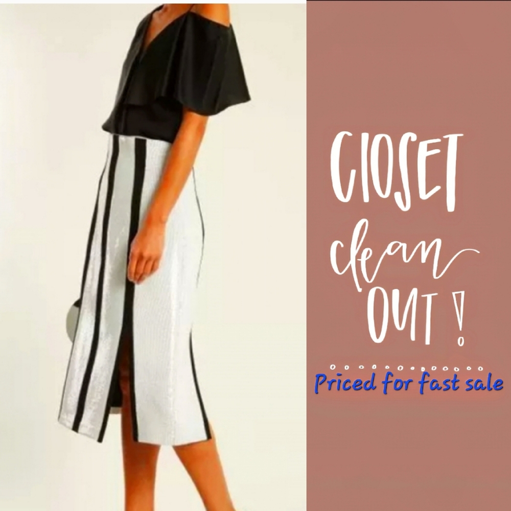 $998 DVF HIGH WAISTED SEQUIN SKIRT SZ 6